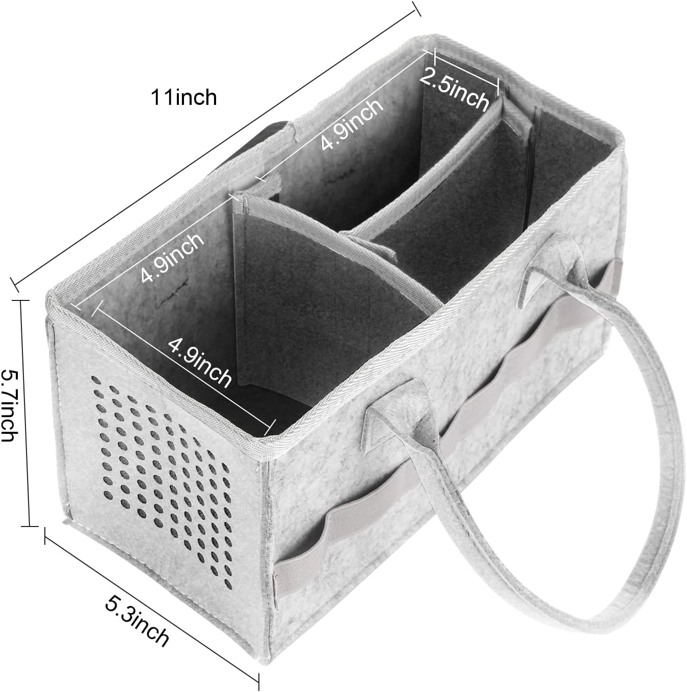 Chedin Toniebox Tonie Bag, Aufbewahrungsbox Tragetasche mit Griff, für Toniebox Starter Set und Tonies Figur, Zubehör Schutzhülle Organizer für über 30 Figuren (Grau + Grau) – Bild 2