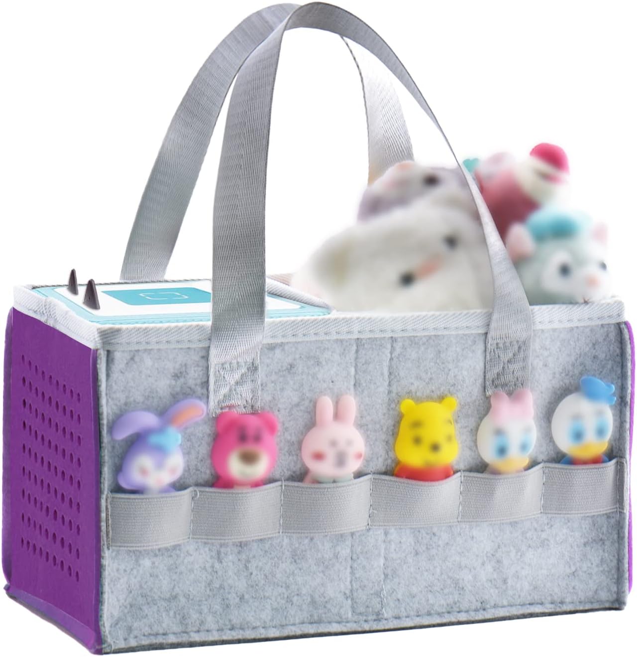Filz Organizer Tasche für Toniebox Starter Kit und Zubehör, Reise Tonies Tragetasche mit Griff für Toniebox & Zubehör (Lila)