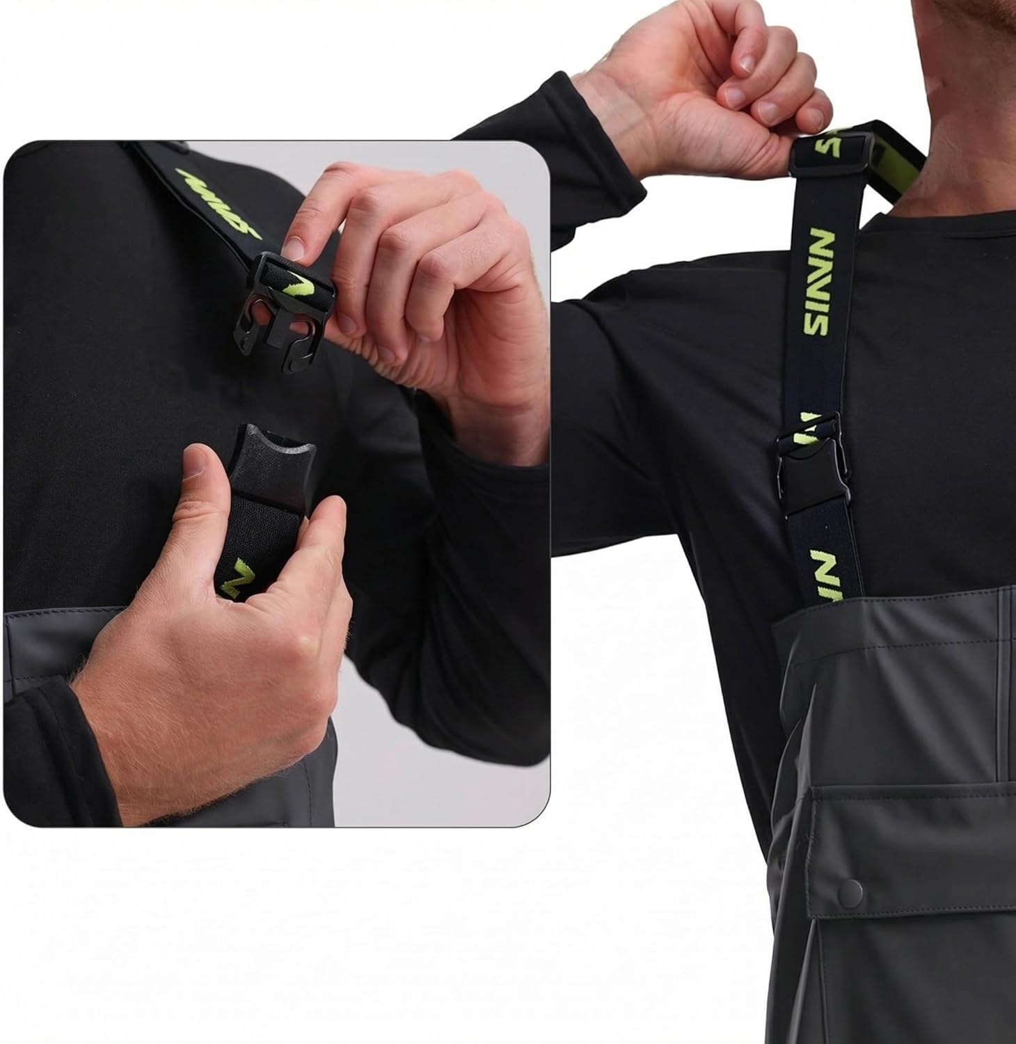 Wasserdichter Regenanzug für Herren – Regenjacke & Regenlatzhose mit abnehmbarer Kapuze, robuste PU-Arbeitskleidung für Bau, Industrie, Angeln – Bild 6