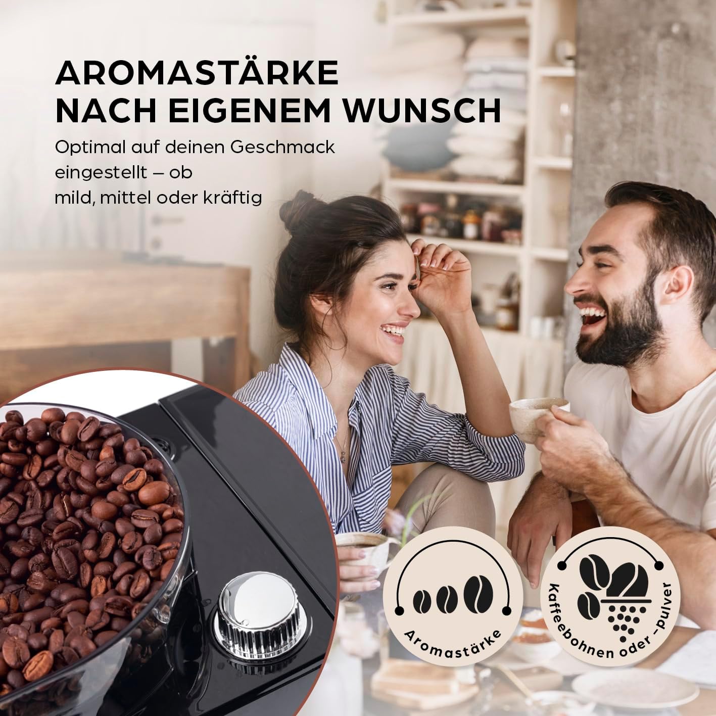 Barista-Filterkaffeemaschine mit verstellbarem Mahlwerk (Pro-Design) | Warmhaltefunktion, 24-Stunden-Timer und Permanentfilter | Für 10 Tassen Kaffee | Kaffeemaschine für Bohnen und Pulver (Edelstahl) – Bild 6