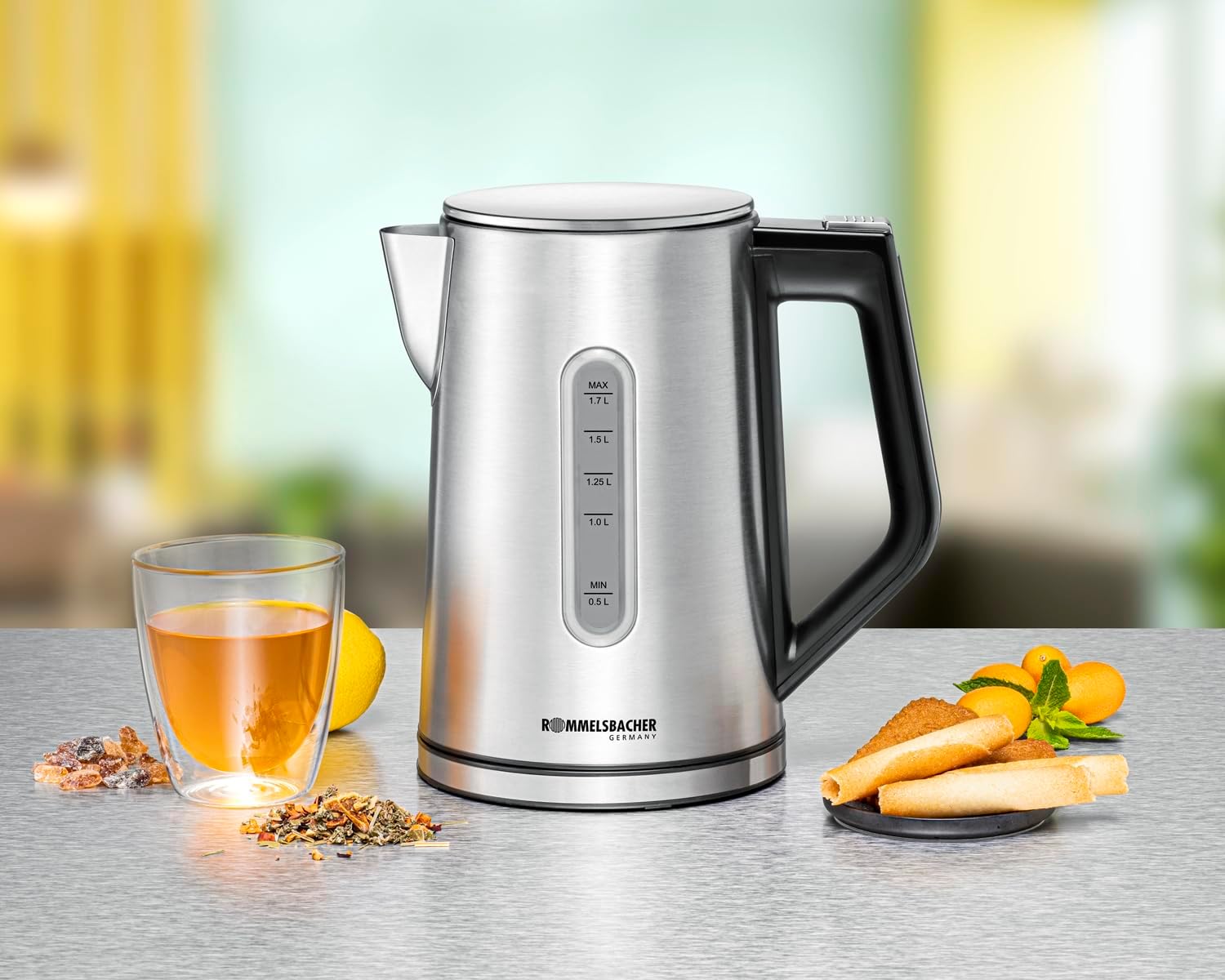 ROMMELSBACHER Wasserkocher WK 3000 – Stiftung Warentest Sieger 3/2025, 1,7 Liter, 1-Knopf-Bedienung, Set-Start-Funktion, Temperaturwahl von 45-100 °C, geschlossener Topfboden, automatischer Kochstopp – Bild 8
