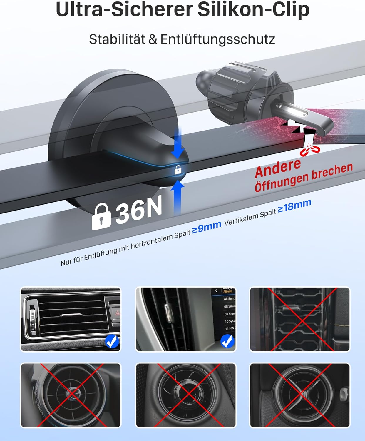 YOSH Handyhalterung Auto Magnetische Lüftung Magnetisch für Lüftungsgitter, Ultrakompakte Handyhalterung Auto mit Starken Magneten, Universal Auto für iPhone Samsung Pixel & Andere Geräte mit Metallplatten – Bild 4