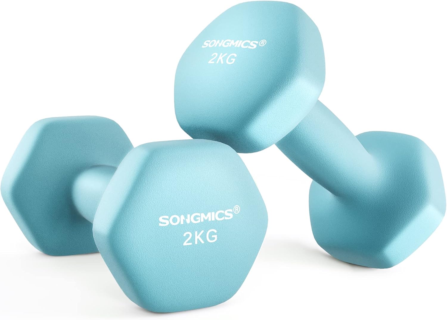 SONGMICS 2er-Pack Sechseckhanteln mit Neoprenbeschichtung für Krafttraining, Fitness, Zuhause