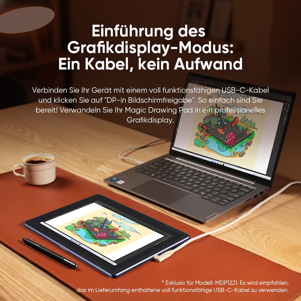 XPPen 12,2 Zoll eigenständiges Grafiktablett-Display mit X3Pro 16384 Smart Pen, Android 8 GB + 256 GB WLAN mit 8000 mAh Akku, Magic Drawing Pad, 2K-Auflösung, digitales Zeichentablett OS Android 14 – Bild 10