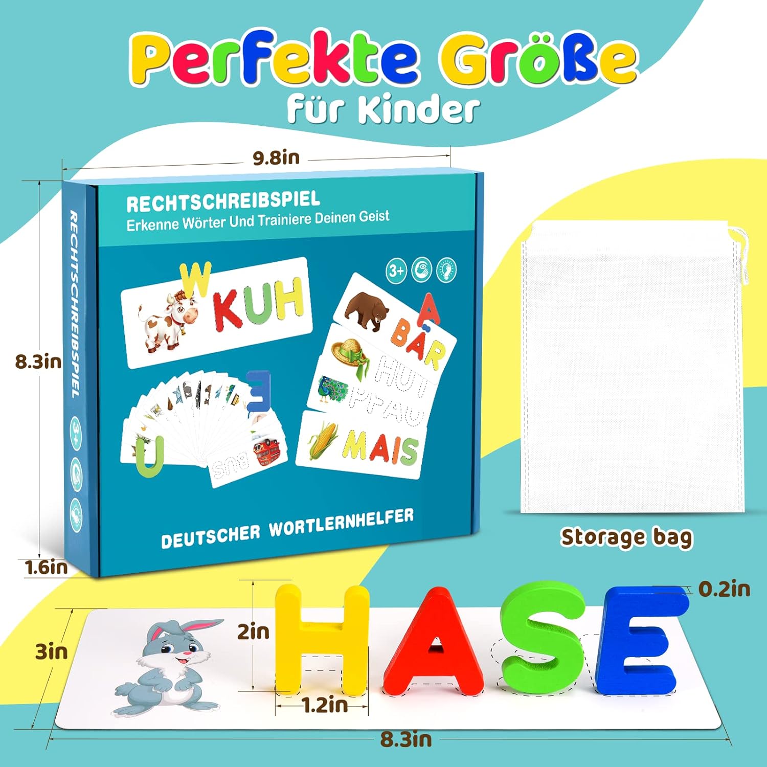 Qukir Buchstaben lernen Lernspiele, Montessori-Spielzeug ab 3 Jahren, Vorschulspiele ab 2 3 4 5 6 7 Jahren, Jungen und Mädchen, Geschenk, Junge, 3 4 5 6 Jahre, Lernspiele ab 3 4 5 6 Jahren, Kinderspielzeug – Bild 6