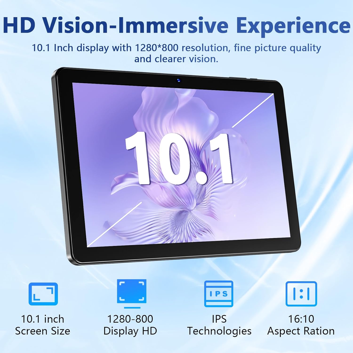 Tablet 10 Zoll, Aobante Android 15 Tablets, 18 GB + 128 GB, 1 TB erweiterbar, Widevine L1-kompatibel, Octa-Core, Tablet mit WiFi 6, 6000 mAh Akku, Dual-Kamera (5 MP + 8 MP), Gemini AI – Bild 3