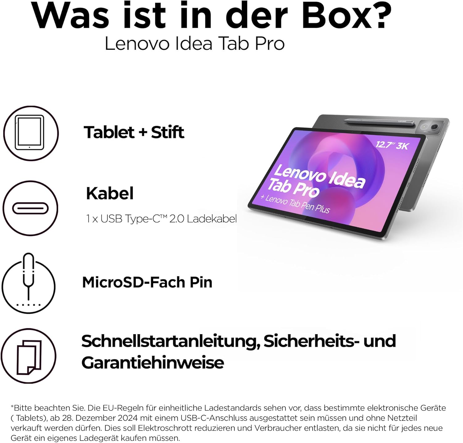 Lenovo Idea Tab Pro Tablet, 12,7 Zoll 3K-Display, MediaTek Dimensity 8300, 8 GB RAM, 256 GB eMMC-Speicher, Android, Luna Grey, inklusive Tab Pen Plus – Bild 13