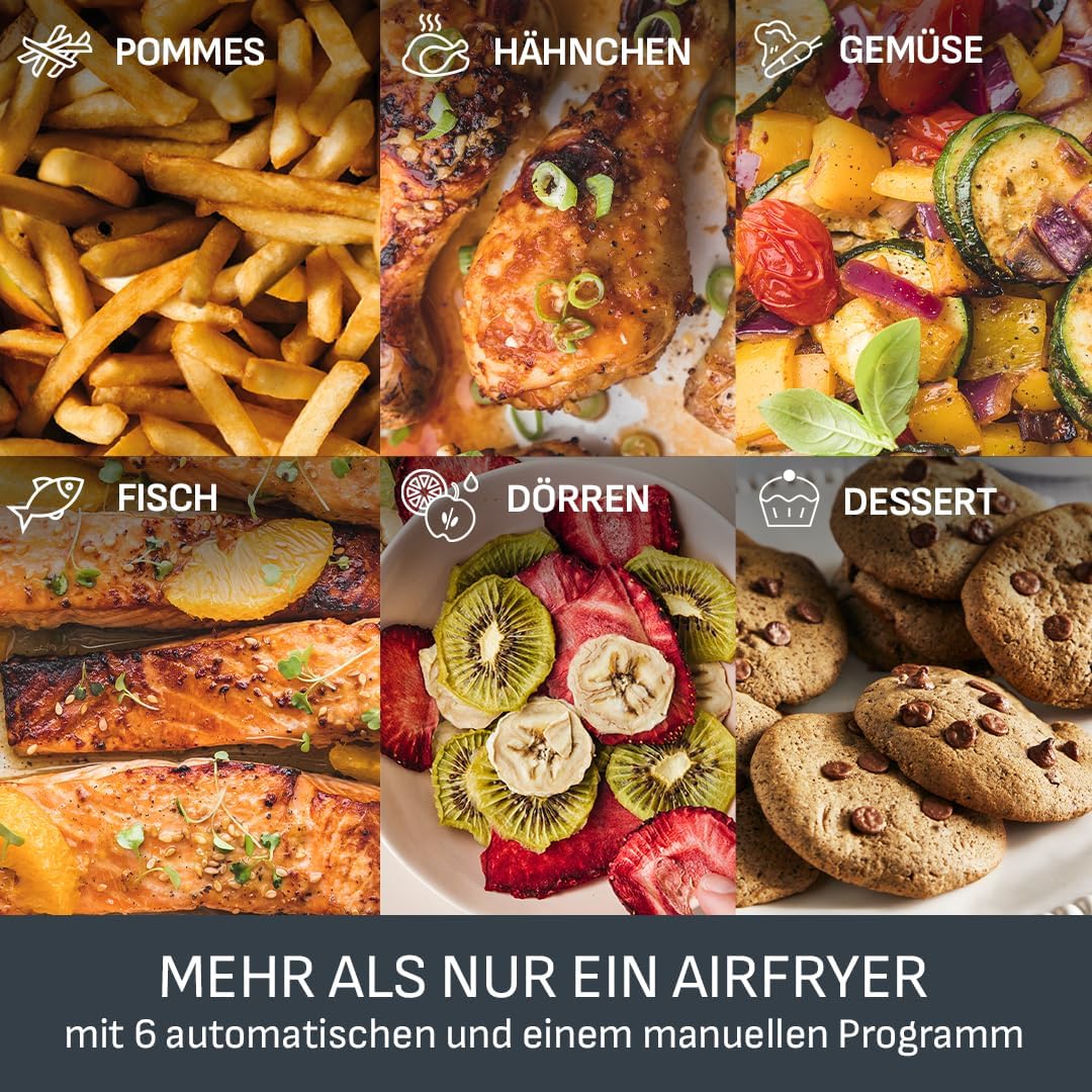 Tefal Dual Easy Fry Heißluftfritteuse 8,3 l – Airfryer mit 2 Kammern und XL-Schublade, 7 Programme, 2700 W, Extra Crisp-Technologie, fettarmes Frittieren und Energieeinsparung, spülmaschinenfest EY9018 – Bild 7