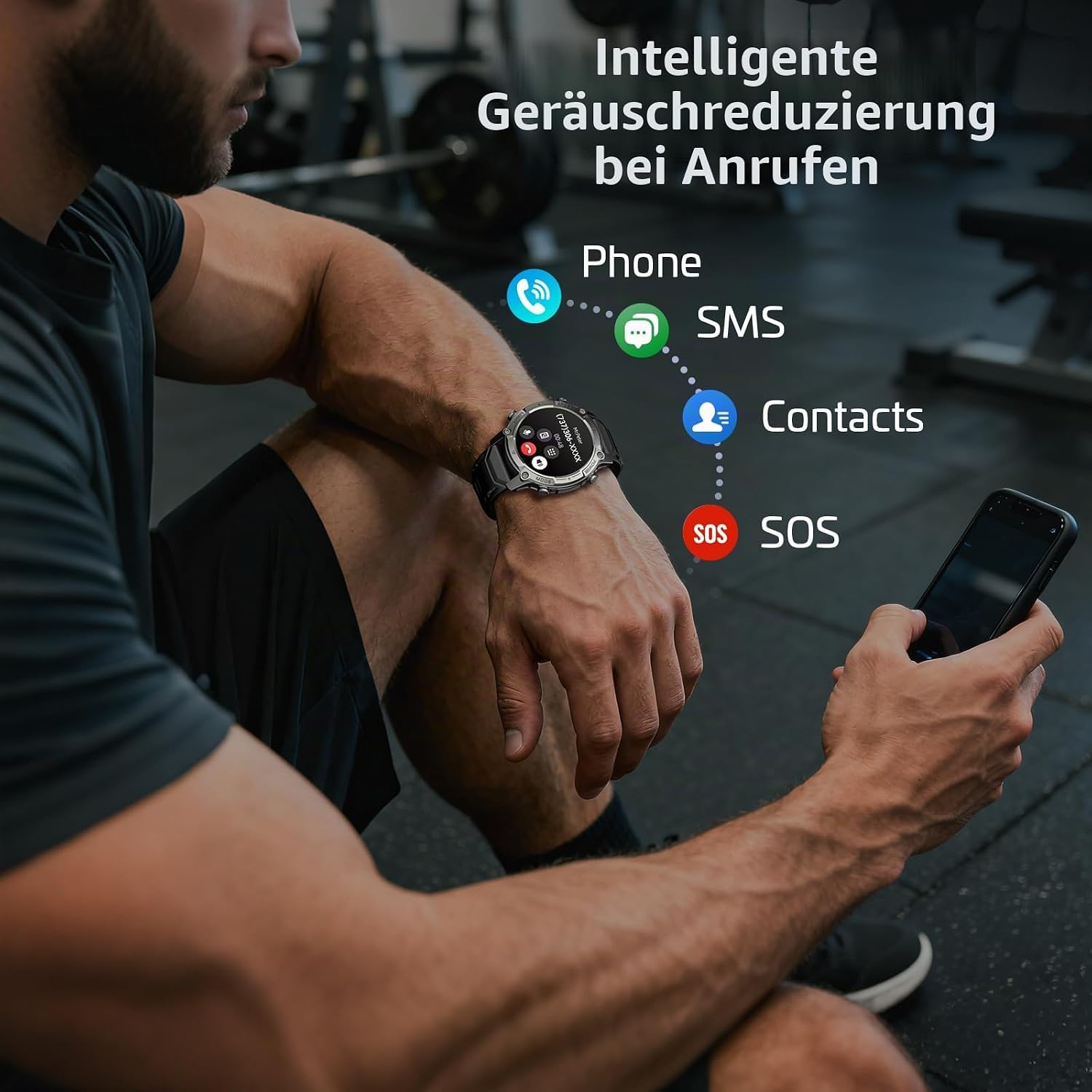 SOUYIE Herren-Smartwatch mit GPS, Offline-Karten und 6 Satelliten-Navi, 5ATM wasserdicht, 21-Tage-Akku, KI-Sprachassistent, 178 Sportmodi, Fitness-Tracker mit Herzfrequenzmesser und Schlafmonitor für Android iOS – Bild 5