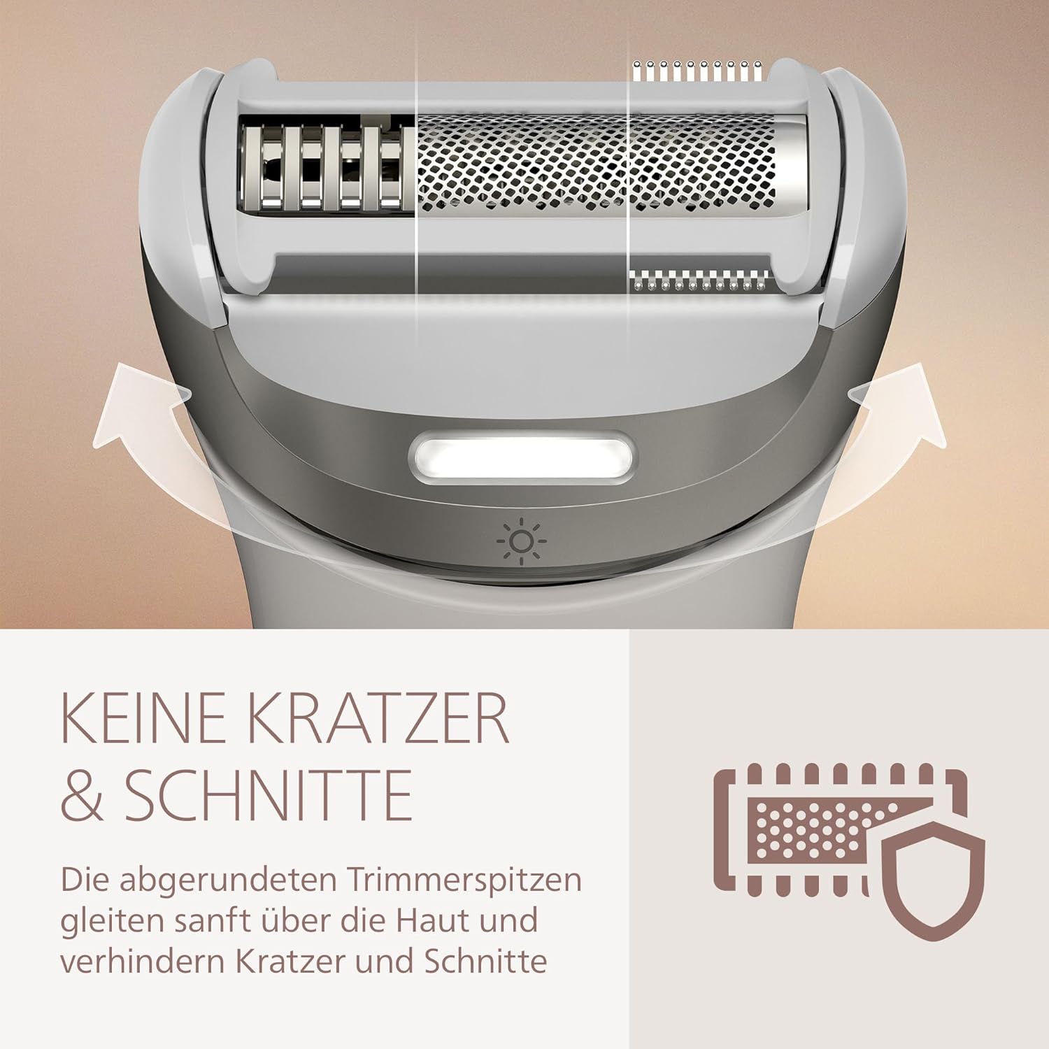 Philips Lady Shaver Series 8000 Akku-Elektrorasierer, Nass- und Trockenrasierer, 3 Klingen, flexibler Scherkopf, LED-Licht, Gesichts-/Beine-/Körper-/Bikini-Bereich, 100 Minuten Laufzeit, Modell BRL159/00 – Bild 9