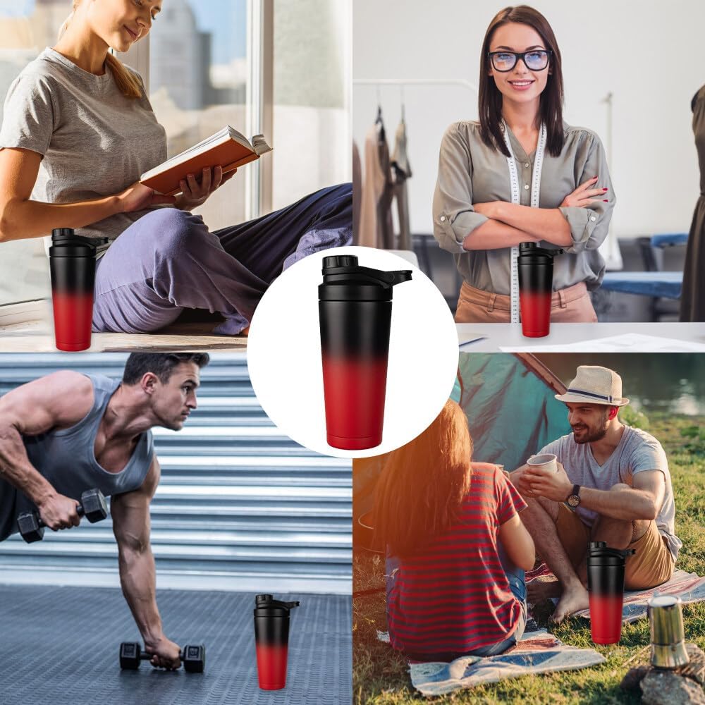 Shaker Proteinshaker mit Sieb, doppelwandiger Edelstahl, vakuumisoliert, BPA-frei und langlebig, 100 % auslaufsicher, 750 ml – Bild 8