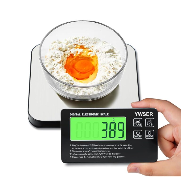 15 kg digitale Küchenwaage mit LCD-Fernanzeige, geteiltes Display für einfaches Ablesen und Reinigen, 1 g Präzision, 7 Einheiten, Tara-Funktion zum Backen, Kochen (Silber-Schwarz)