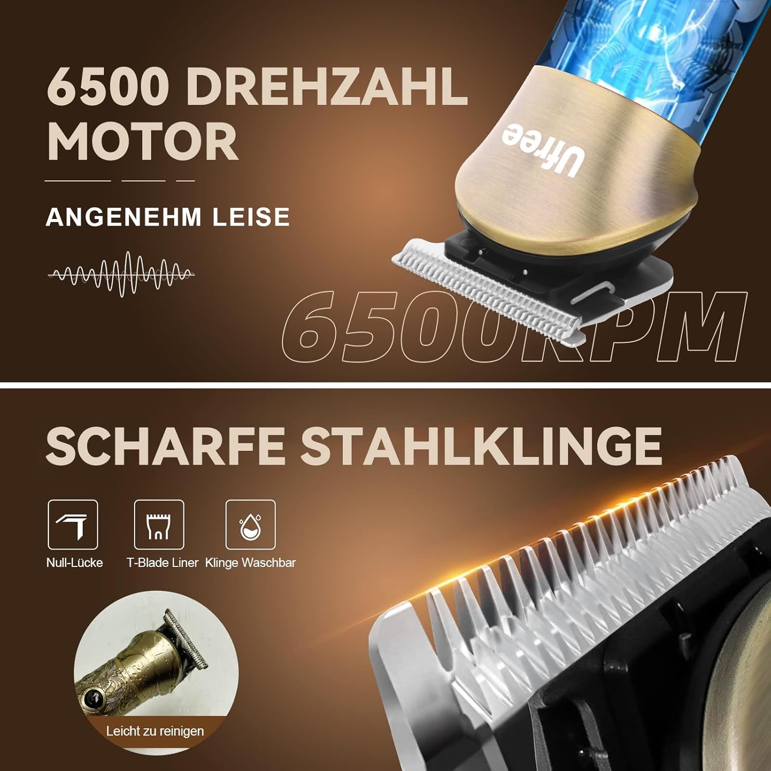 Ufree Herren Profi Bartschneider Haarschneider 7 in 1 Bartschneider Haarschneider Rasierer Herren Elektrischer Langhaarschneider Geburtstagsgeschenk für Männer – Bild 4
