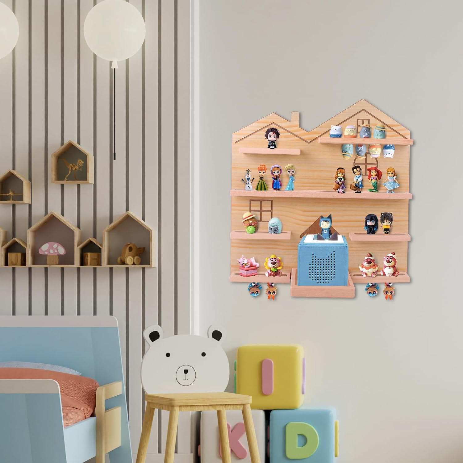 Givilio Tonie großes Regal für Toniebox – Toniebox-Aufbewahrung für alle Ihre Tonie-Accessoires, Toniebox-Figuren und Toniebox-Figuren, Display-Kollektion, Tonie-Regal (Natur) – Bild 2