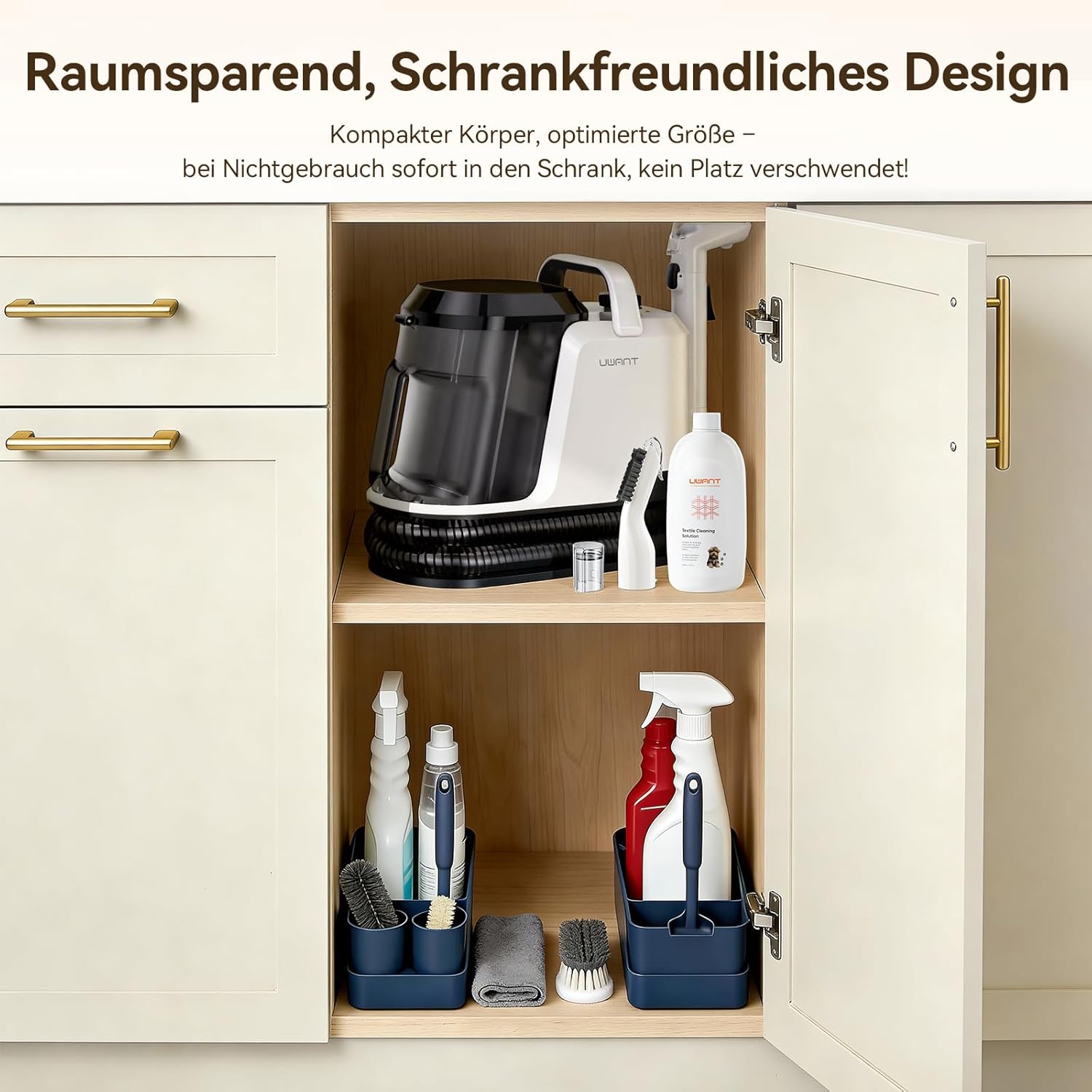 Uwant Y100 Dampf-Polsterreinigungsgerät, 3-in-1-Nasssauger für Sofa, Teppich und Auto mit 18 kPa, 100 °C heißem Dampf, 65 °C heißem Wasser, kaltem Wasser, selbstreinigend, Multi-Bürstenkopf und 500 ml Teppich – Bild 16