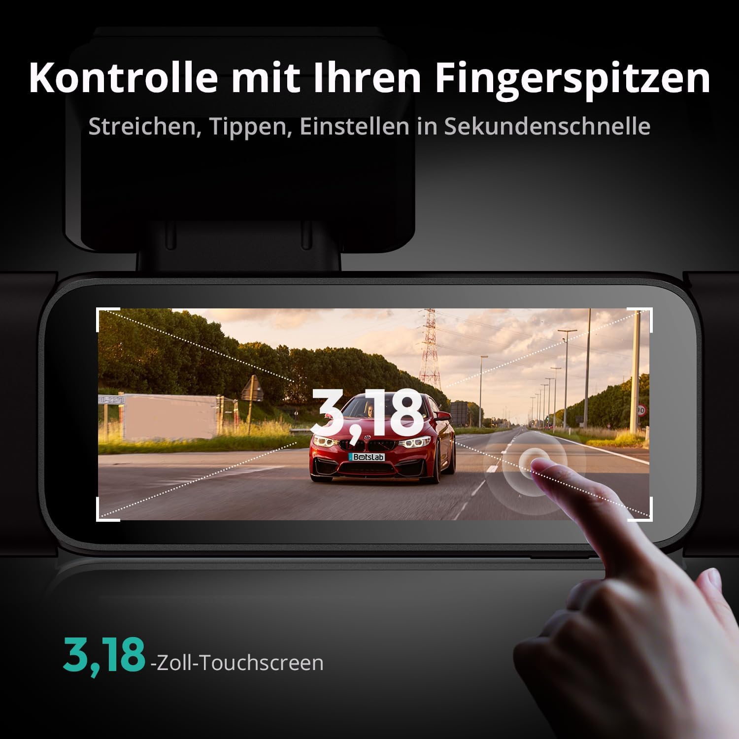 BOTSLAB Dashcam Auto 4 Kanal mit Parküberwachung, 360° Dashcam mit GPS, 5,8 GHz WLAN, 3K + 1080P × 3 Autokamera, 3,18 Zoll IPS-Bildschirm, Super-Nachtsicht, WDR, G-Sensor, Loop-Aufnahme, inklusive 128 GB SD-Karte – Bild 7