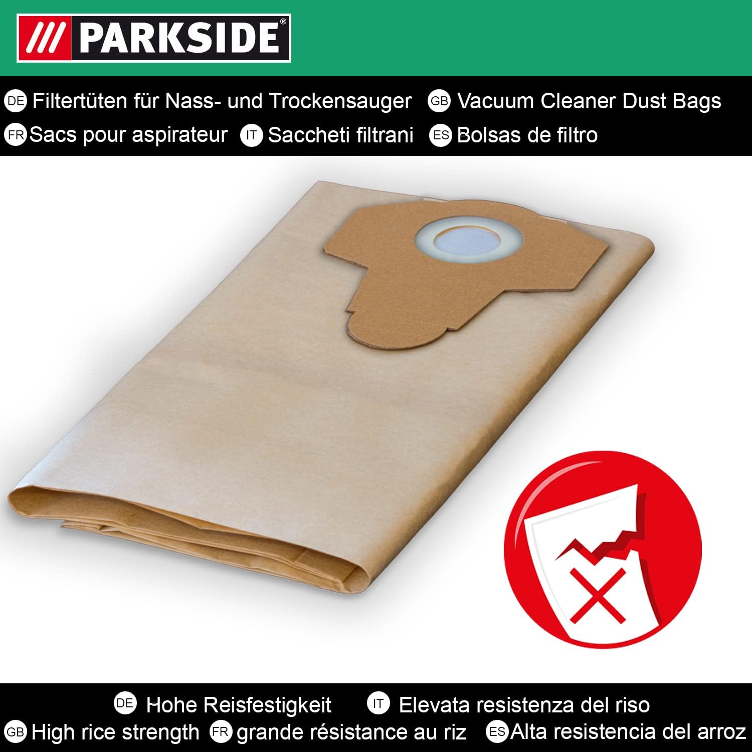 Parkside Original Staubsaugerbeutel 5er Pack für LIDL Nass-/Trockensauger PNTS 1400, 1500 A1, B1, B2, B3, C1, C3, D1, E2, C4, F2 – Bild 7