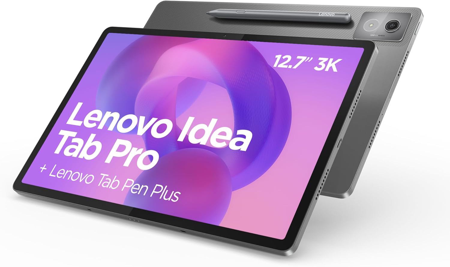 Lenovo Idea Tab Pro Tablet, 12,7 Zoll 3K-Display, MediaTek Dimensity 8300, 8 GB RAM, 256 GB eMMC-Speicher, Android, Luna Grey, inklusive Tab Pen Plus
