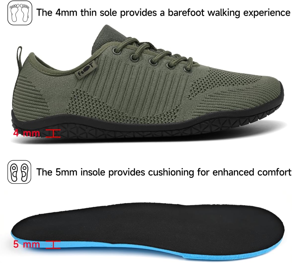 Geweo Barfußschuhe Damen Herren Barfußschuhe Laufschuhe Barfußsneaker Breite Zehenbox Zero-Drop-Sohle Leicht Atmungsaktiv Rutschfest Größe 37-47 – Bild 5
