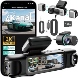 BOTSLAB Dashcam Auto 4 Kanal mit Pa...