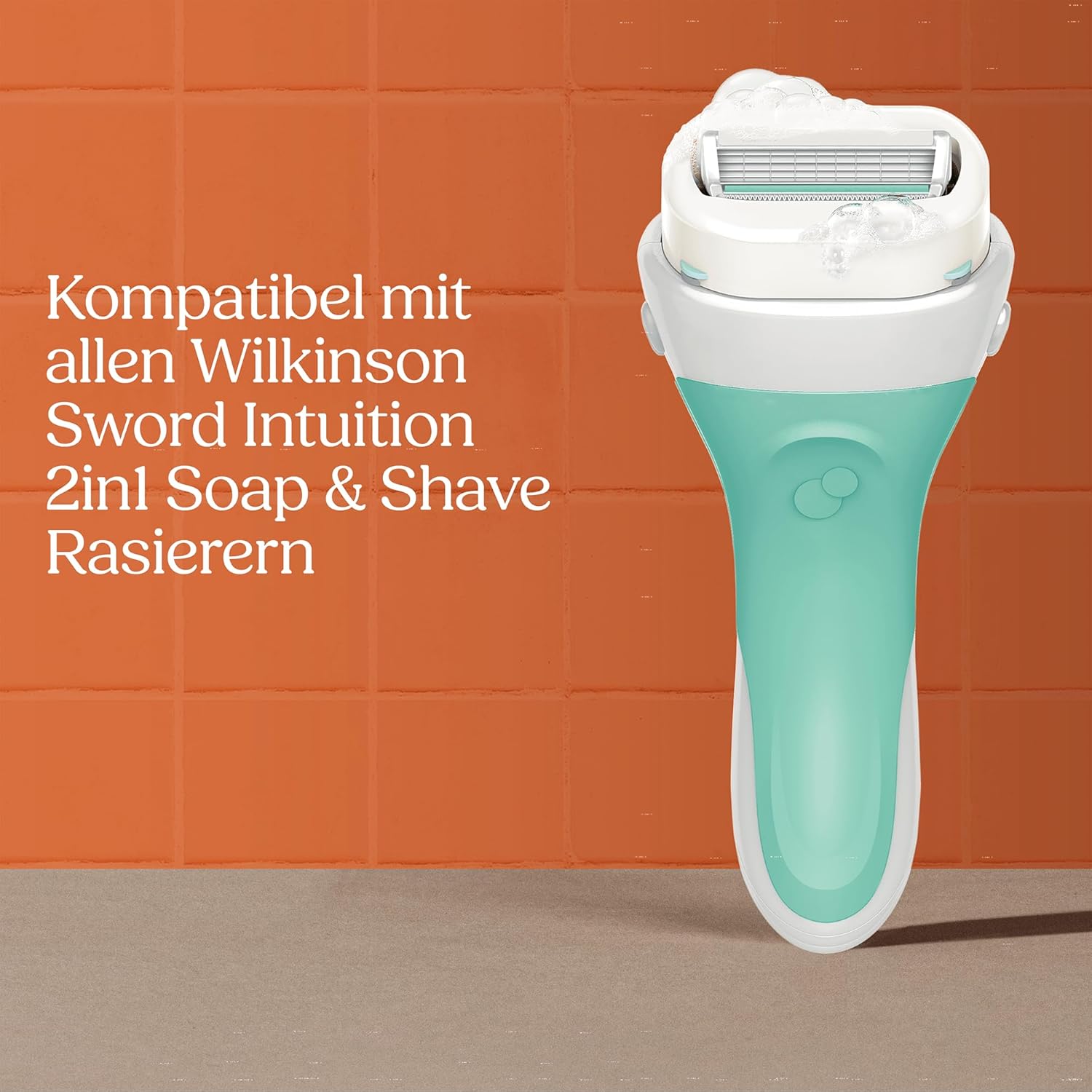 Wilkinson Sword Intuition 2-in-1 Soap & Shave Damenrasierer für empfindliche Haut, Rasiergriff und 1 Ersatzklinge – Bild 6