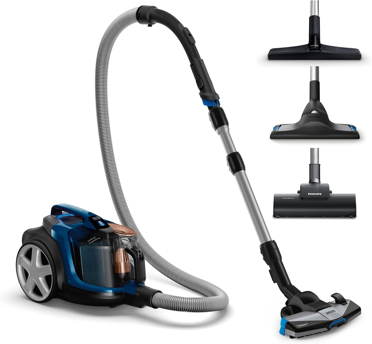 Philips PowerPro Compact Beutelloser Staubsauger, Blau/Schwarz – Bild 2
