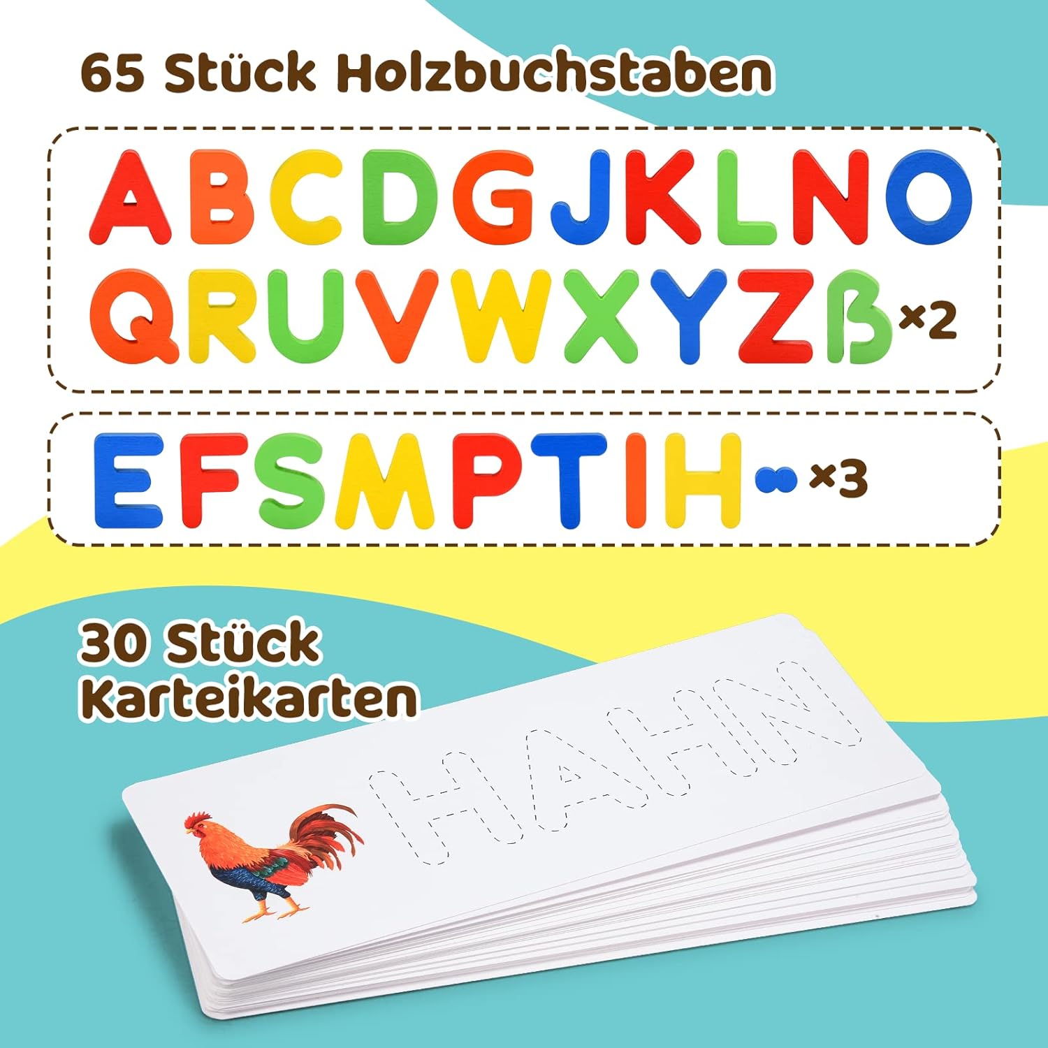 Qukir Buchstaben lernen Lernspiele, Montessori-Spielzeug ab 3 Jahren, Vorschulspiele ab 2 3 4 5 6 7 Jahren, Jungen und Mädchen, Geschenk, Junge, 3 4 5 6 Jahre, Lernspiele ab 3 4 5 6 Jahren, Kinderspielzeug – Bild 4