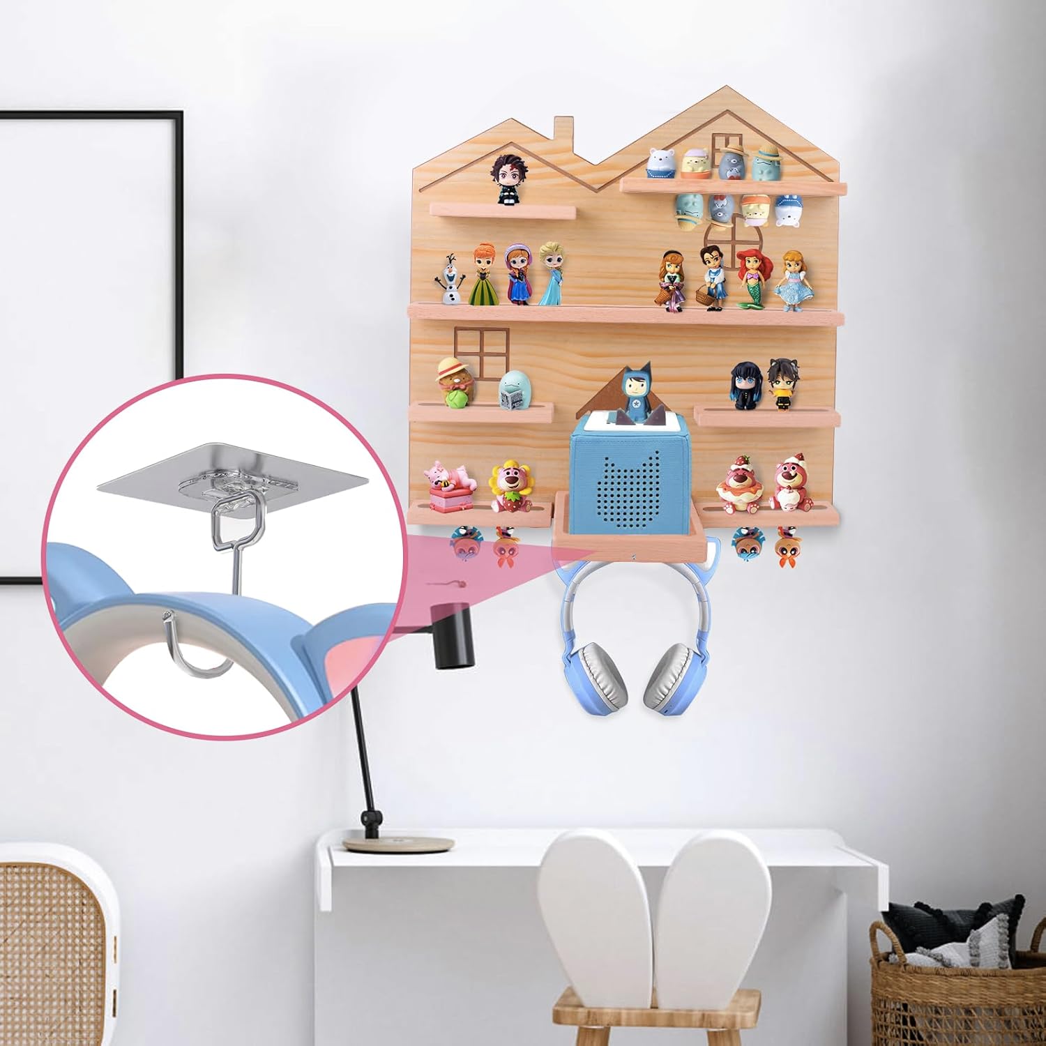 Givilio Tonie großes Regal für Toniebox – Toniebox-Aufbewahrung für alle Ihre Tonie-Accessoires, Toniebox-Figuren und Toniebox-Figuren, Display-Kollektion, Tonie-Regal (Natur) – Bild 6