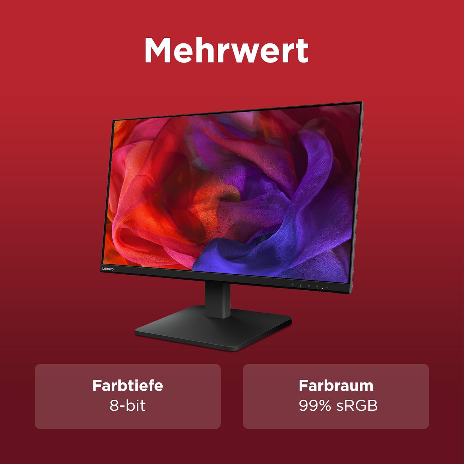 Lenovo L27qe | 27-Zoll-QHD-WLED-Monitor | 2560 x 1440 | 16:9 | 100 Hz | 4 ms Reaktionszeit | IPS-Panel | HDMI | DisplayPort | TÜV Augenschutz | Blendfrei | Rabenschwarz | 4,5 kg – Bild 11