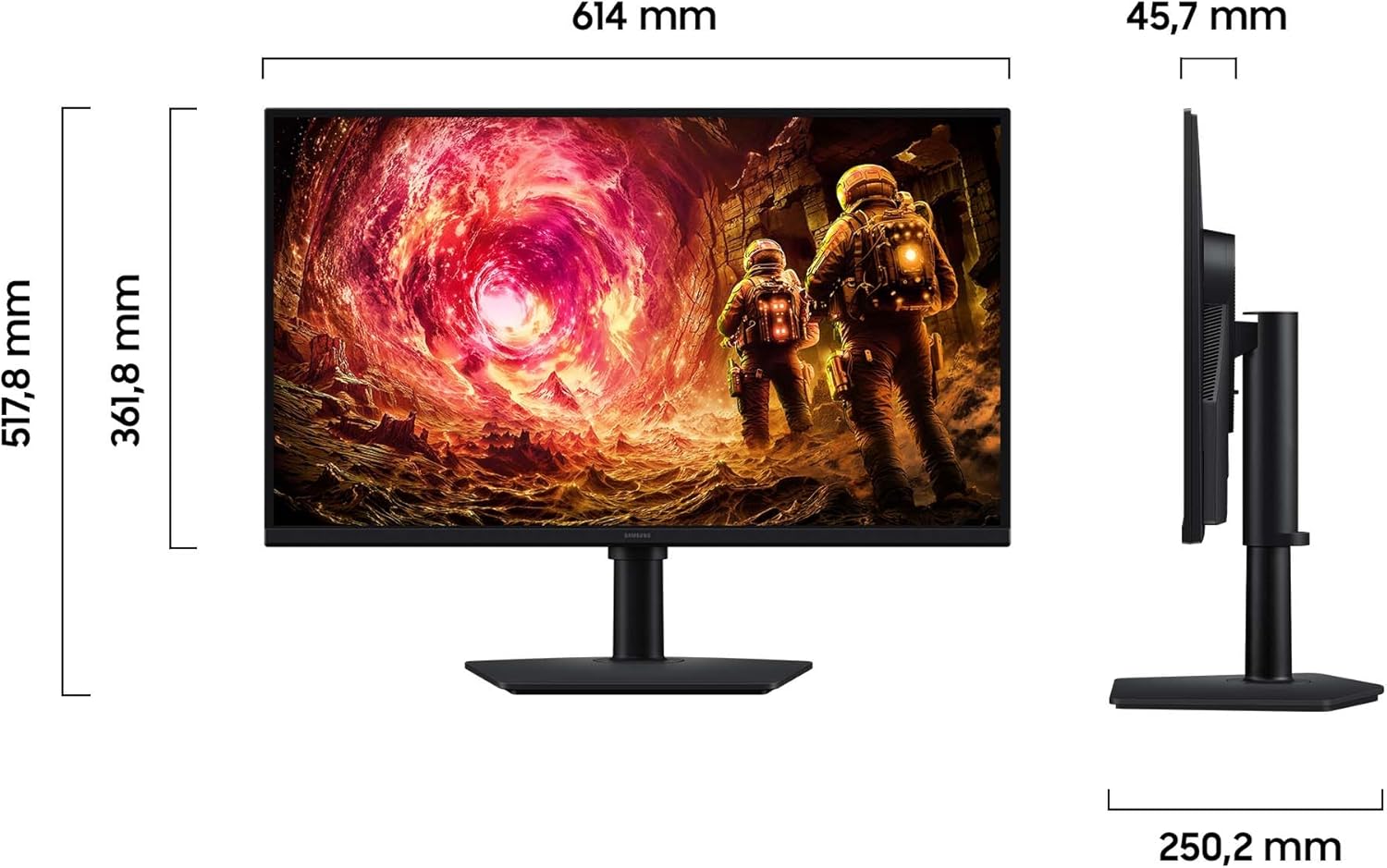 Samsung 27 Zoll Odyssey G50F Gaming-Monitor, PC-Bildschirm mit IPS-Panel, 2560 x 1440 Pixel (QHD), 180 Hz, 1 ms (G/G), AMD FreeSync Premium, NVIDIA G-Sync, HDR10, LS27FG502EUXEN – Bild 5