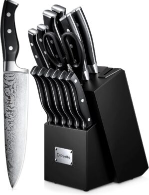 D.Perlla Messerblock-Set, 14-teilig...
