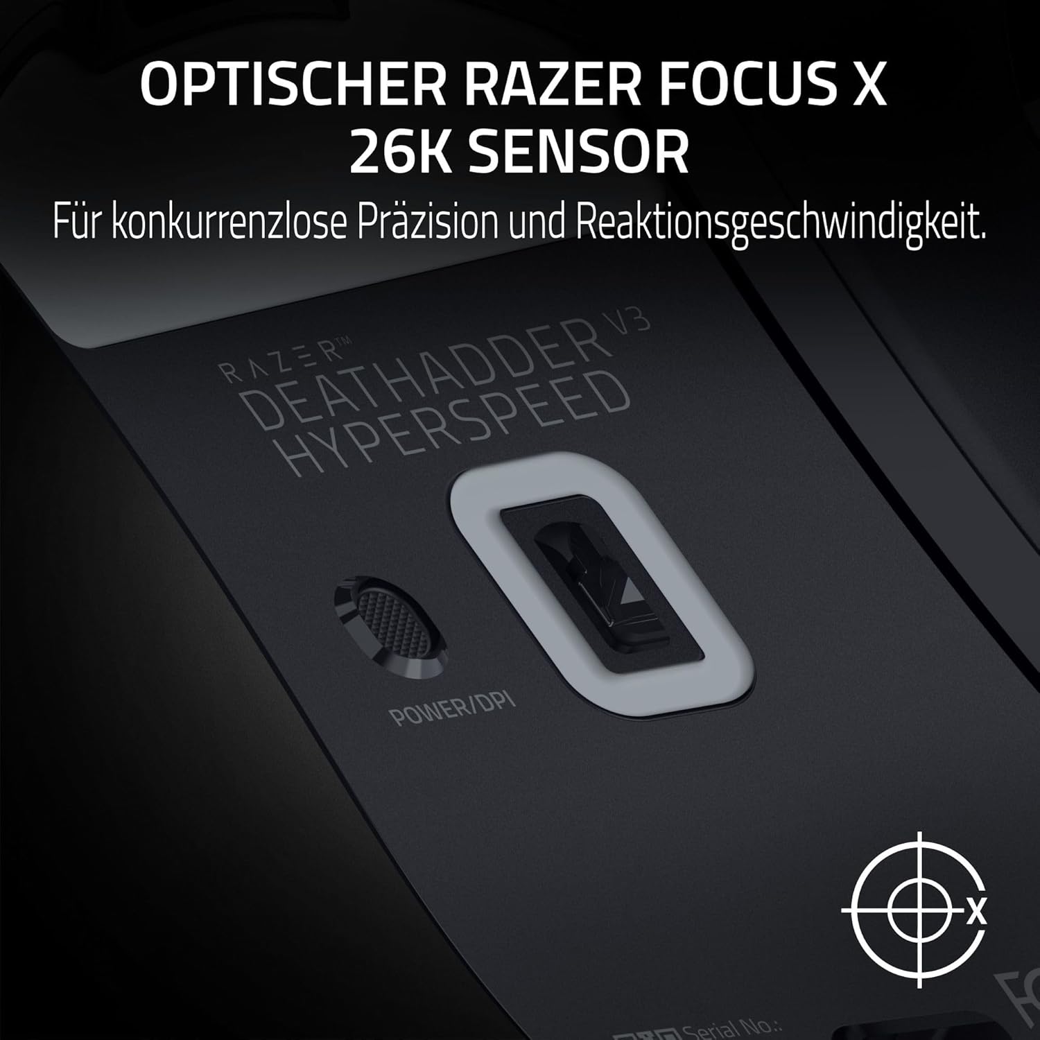 Razer DeathAdder V3 HyperSpeed – Ultraleichte, kabellose, ergonomische E-Sport-Gaming-Maus mit 26K DPI (55 g leicht, Soft-Touch-Beschichtung, 100 Stunden Laufzeit, HyperSpeed mit 8 K Hz), Schwarz – Bild 7
