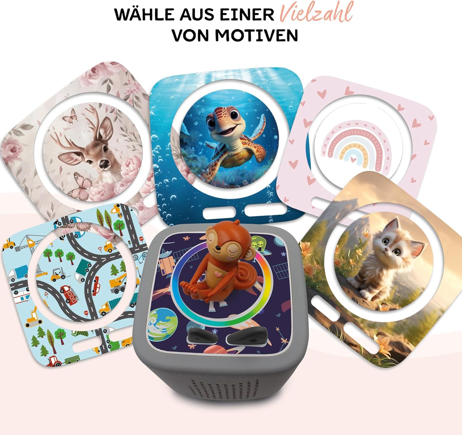 Displayschutzfolie kompatibel mit Toniebox 2, passgenaue Folie mit Motiv, Zubehör, selbstklebende Schutzhülle mit Design, Kratzschutz für Kinder, Spielzeug Y015, (54 Dschungel). – Bild 5