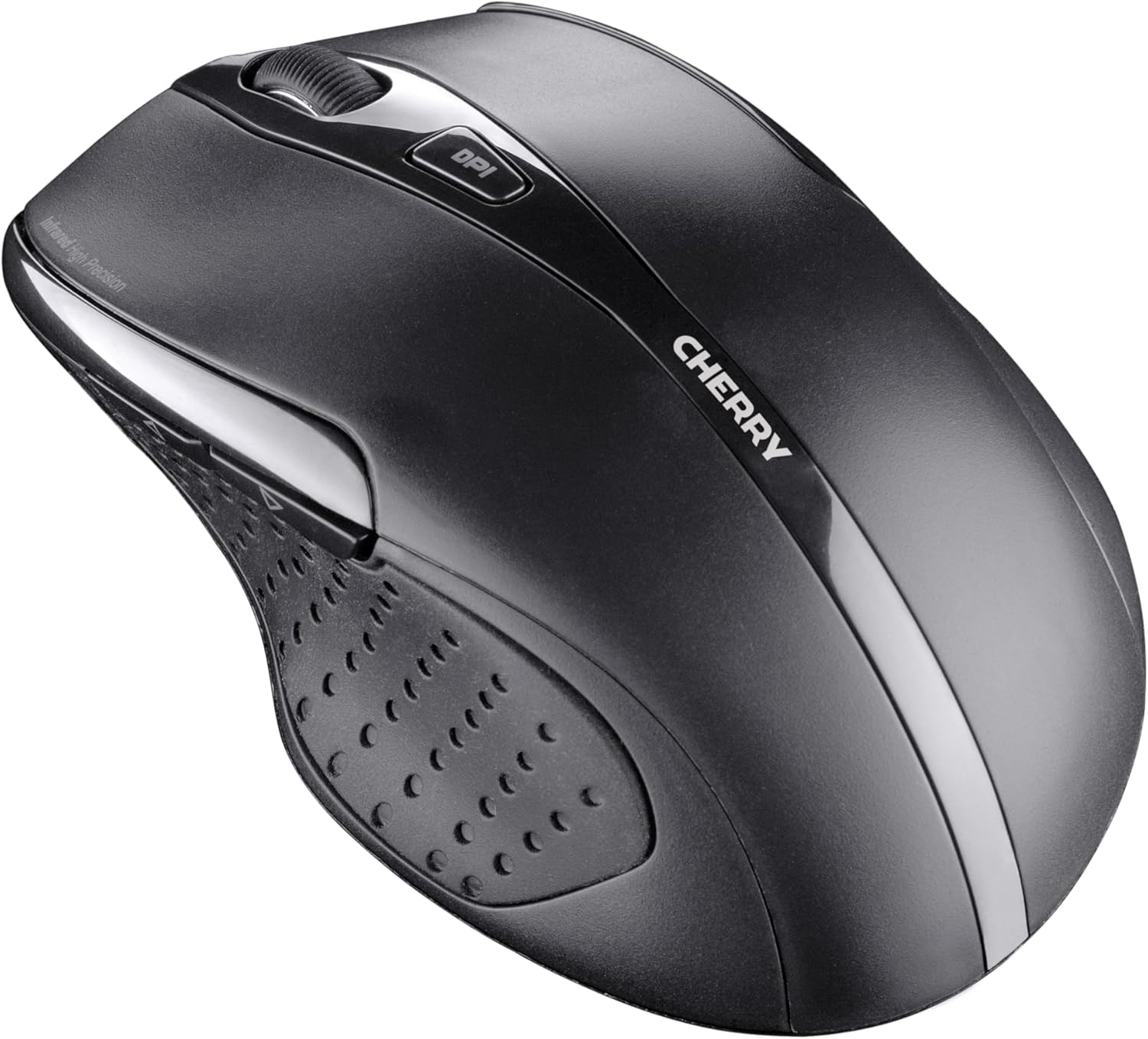 CHERRY MW 3000 kabellose ergonomische Maus für Rechtshänder, 2,4-GHz-Funk, 6 Tasten, optischer Sensor, gummierte Seiten, batteriebetrieben, schwarz – Bild 4