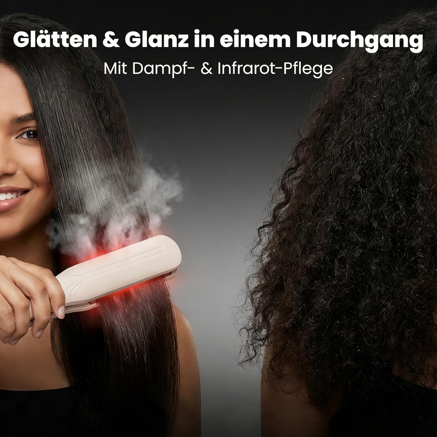 Dampfglätter mit Infrarot und Keramik – 38 mm breite Platten für langes, dickes Haar – reduziert Haarschäden, für gesunden Glanz (140–220 °C, automatische Abschaltung) – Bild 2