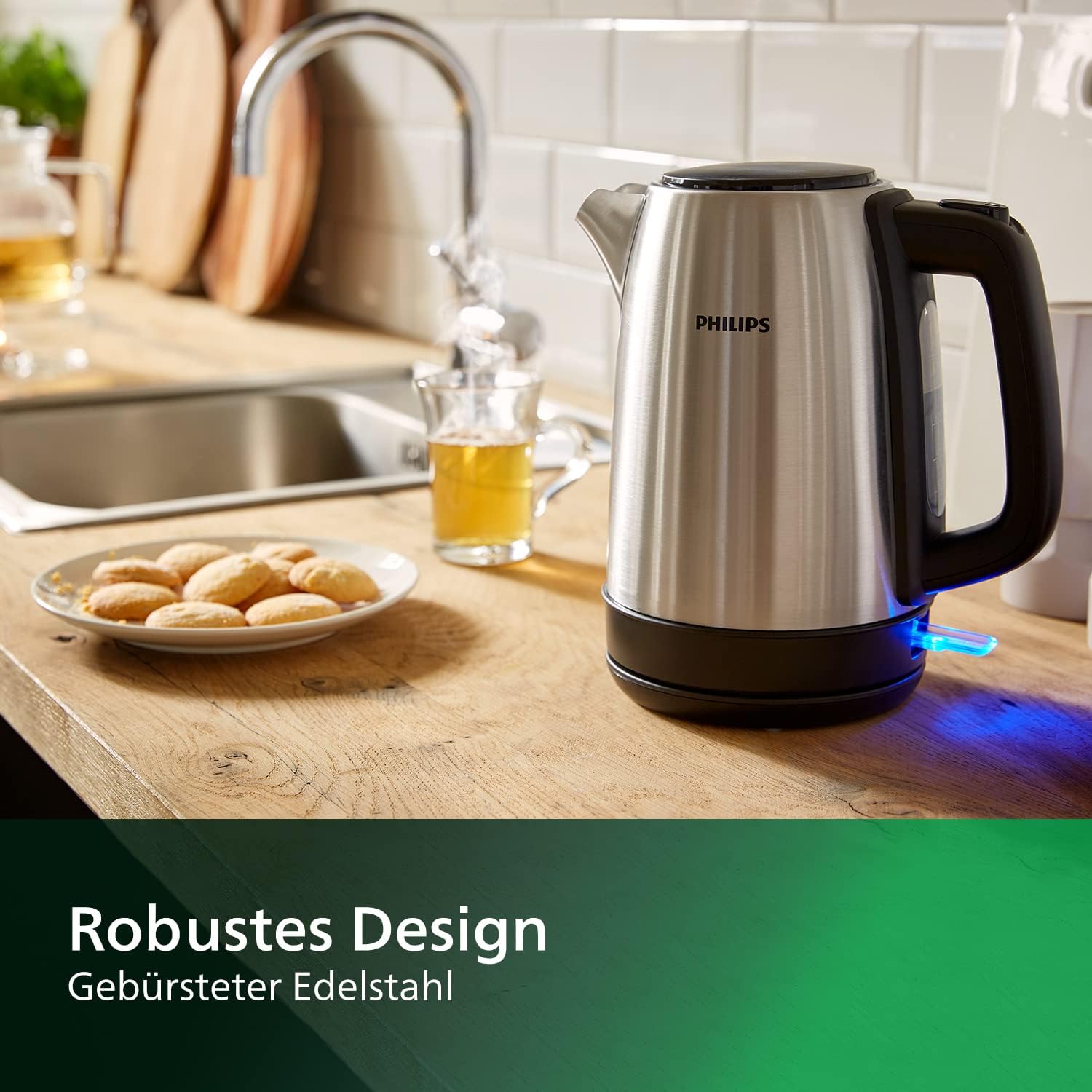 Philips HD9350/90 Wasserkocher (2200 Watt, 1,7 Liter, Edelstahl) – Bild 3