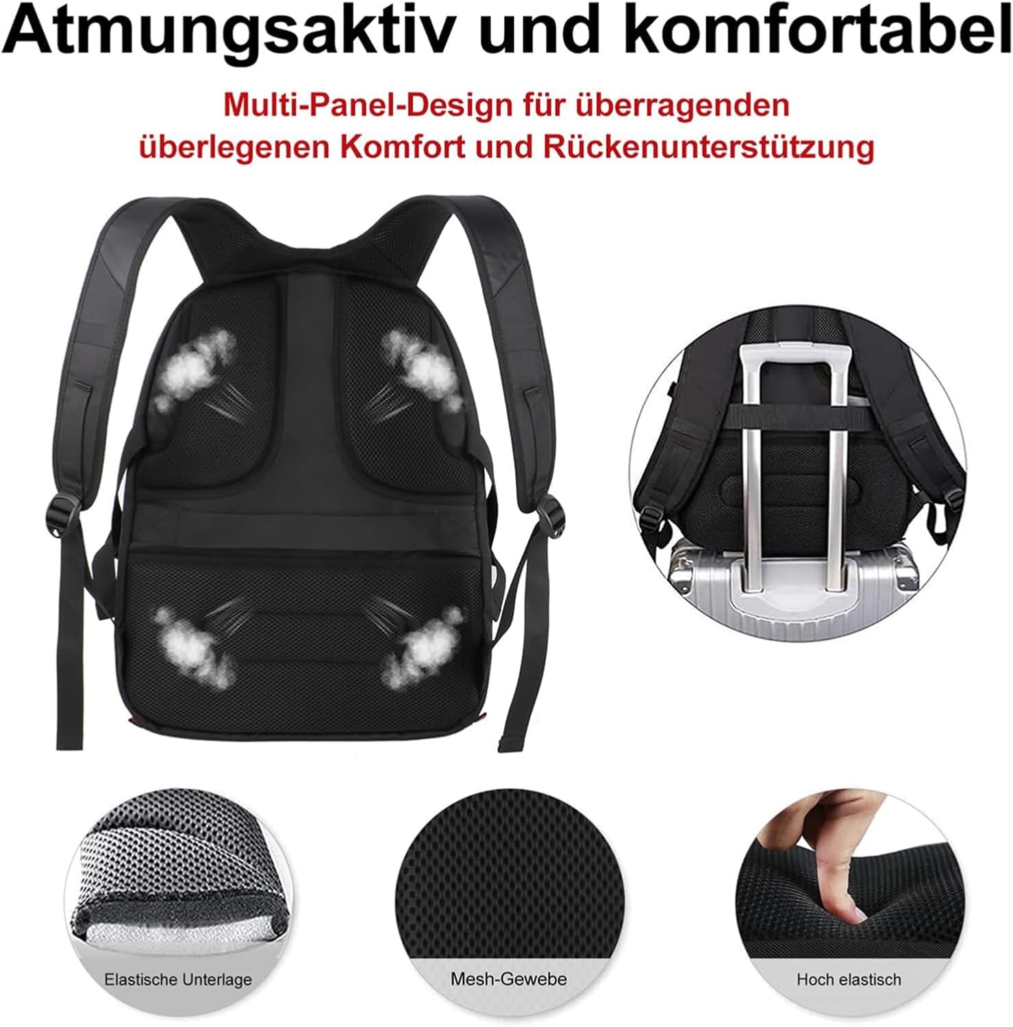 Laptop-Rucksack, Herren-Rucksack, Schulrucksack für Männer, Jungen, Teenager – Bild 4