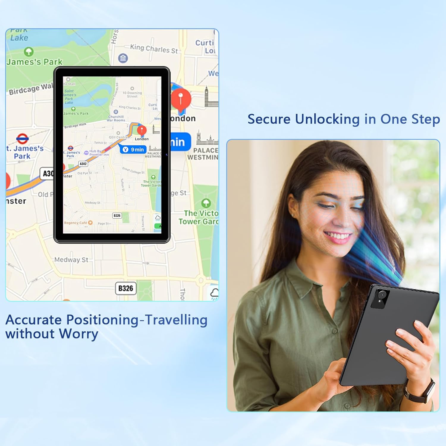 Tablet 10 Zoll, Aobante Android 15 Tablets, 18 GB + 128 GB, 1 TB erweiterbar, Widevine L1-kompatibel, Octa-Core, Tablet mit WiFi 6, 6000 mAh Akku, Dual-Kamera (5 MP + 8 MP), Gemini AI – Bild 6
