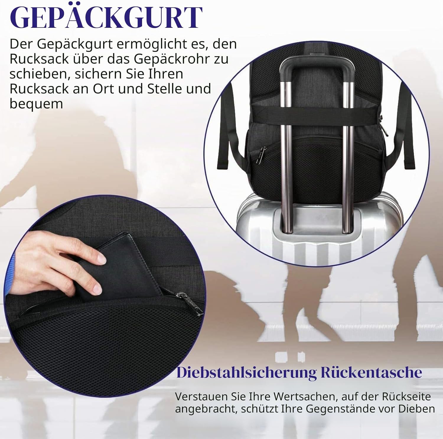 MATEIN Großer Herren-Laptop-Rucksack, 17,3-Zoll-Schulrucksack, Laptop-Tasche mit USB-Ladeanschluss, Anti-Diebstahl-Business-Rucksack, Arbeits- und Reiserucksack für Teenager, Notebook, College, Technik, Damen, Schwarz – Bild 5