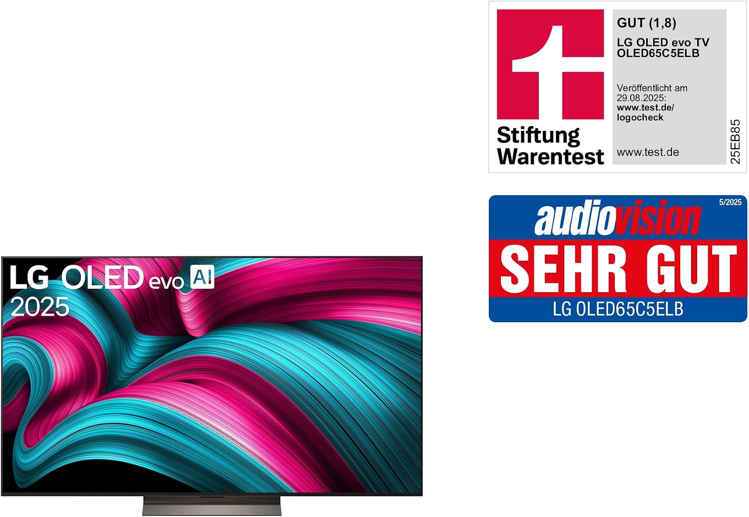LG OLED65C5ELB, 65 Zoll (165 cm), 4K OLED evo AI TV, α9 Gen8 Prozessor, webOS 25, 120 Hz (VRR bis zu 144 Hz), Modelljahr 2025 – Bild 2