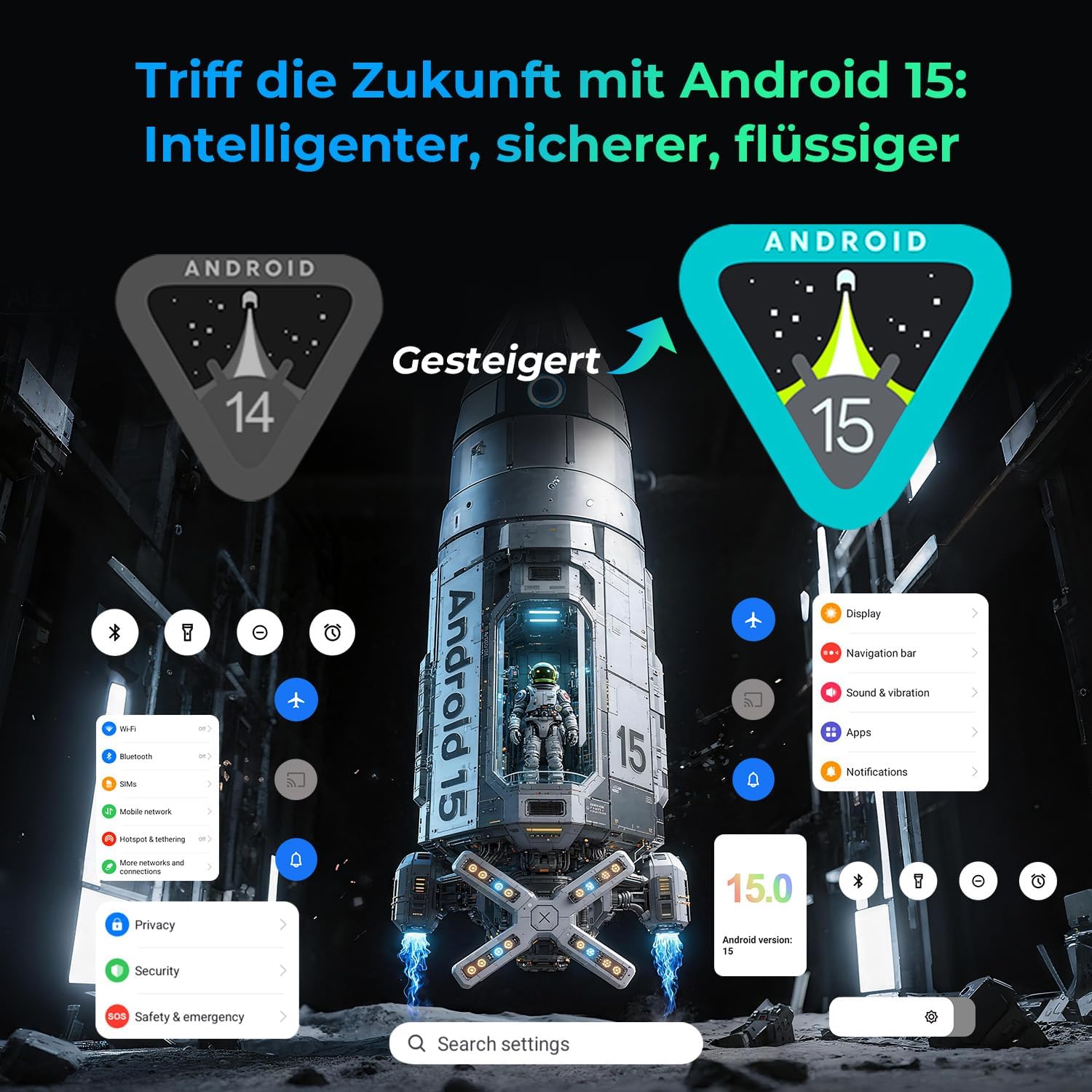 HOTWAV R9 Ultra 5G Outdoor-Tablet, wasserdichtes Tablet mit Stift, Android 15, 11 Zoll 2K FHD+ Rugged Tablets 24 GB + 512 GB + 2 TB, 20080 mAh 20 W Schnellladung, 64 MP + 16 MP IP68/IP69K, Dual-SIM/5G WiFi/GPS/OTG – Bild 3