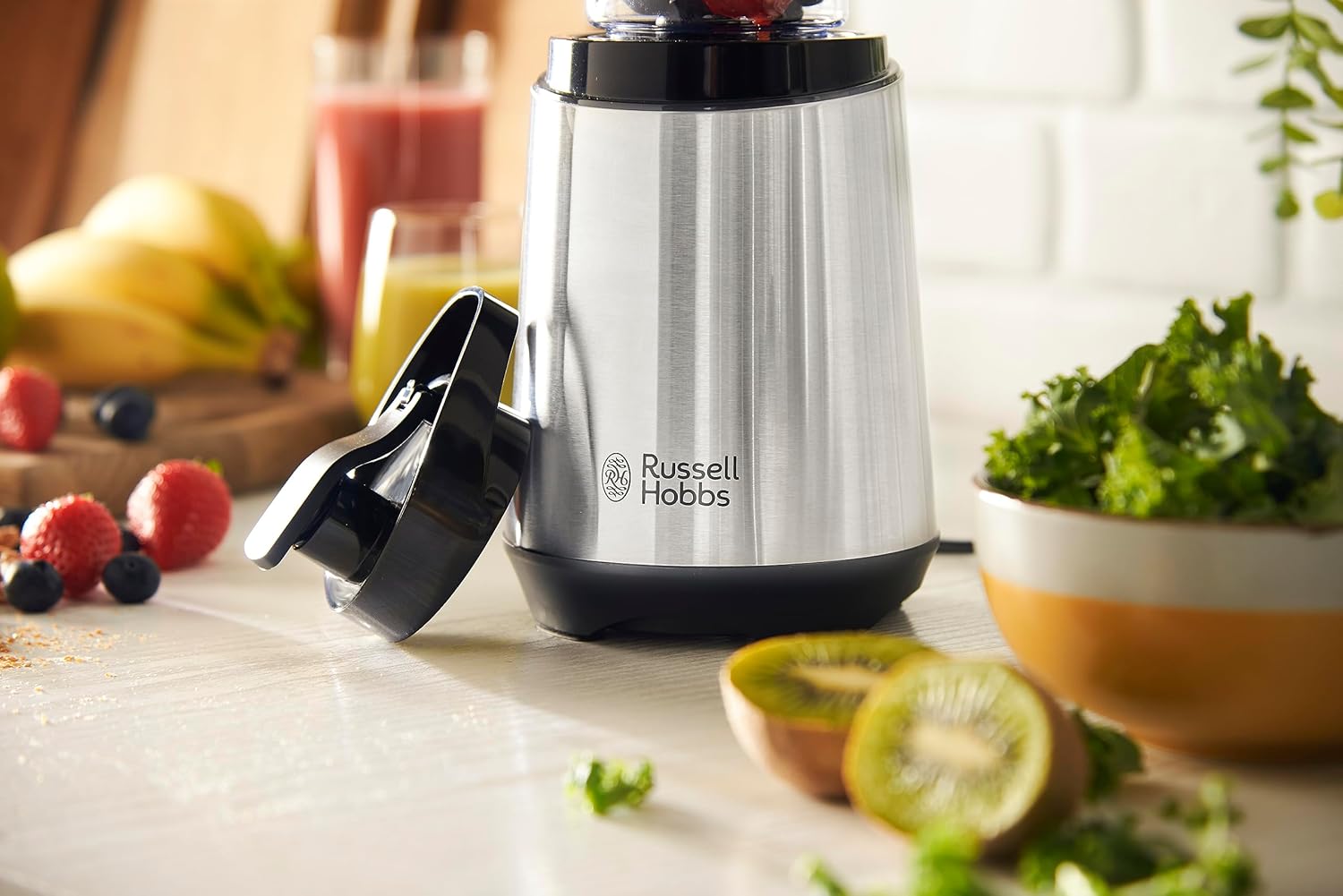 Russell Hobbs Mixer – Standmixer & Smoothie Maker to Go (23.500 U/min Power-Motor) inkl. 1 x Mixbehälter 600 ml (BPA-frei, spülmaschinenfest und bruchsicher inkl. Deckel) Zerkleinerer, Edelstahl, – Bild 5