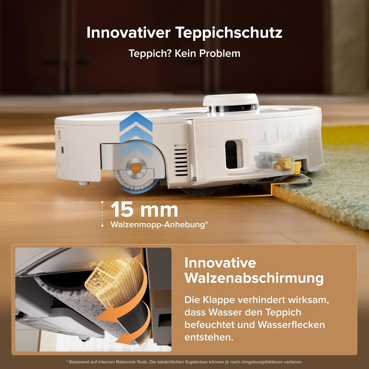 roborock Qrevo Curv 2 Flow Roboterstaubsauger mit Wischfunktion, SpiraFlow Wischwalze mit Selbstreinigung, 20.000 Pa Saugkraft, Duales Anti-Tangle-System, intelligenter Teppichschutz, All-in-One-Dock – Bild 5