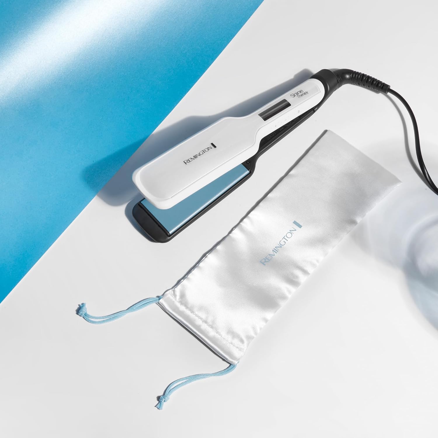 Remington Shine Therapy Glätteisen breit (hochwertige Keramikbeschichtung angereichert mit Mikrowirkstoffen für mehr Glanz, marokkanisches Arganöl und Vitamin E), LCD-Display, 150–230 °C, Haarglätter S8550 – Bild 6