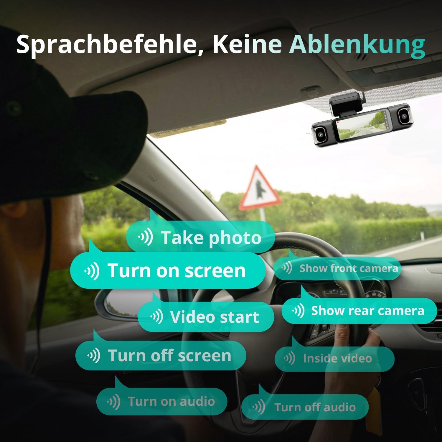 BOTSLAB Dashcam Auto 4 Kanal mit Parküberwachung, 360° Dashcam mit GPS, 5,8 GHz WLAN, 3K + 1080P × 3 Autokamera, 3,18 Zoll IPS-Bildschirm, Super-Nachtsicht, WDR, G-Sensor, Loop-Aufnahme, inklusive 128 GB SD-Karte – Bild 6