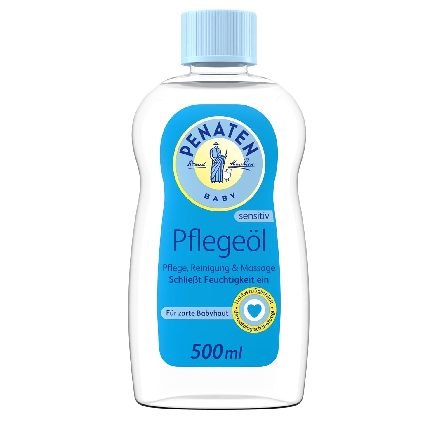 PENATEN Pflegeöl, pflegendes Babyöl und Babypflege-Massageöl zur sanften Reinigung und Pflege empfindlicher Babyhaut (1 x 500 ml)