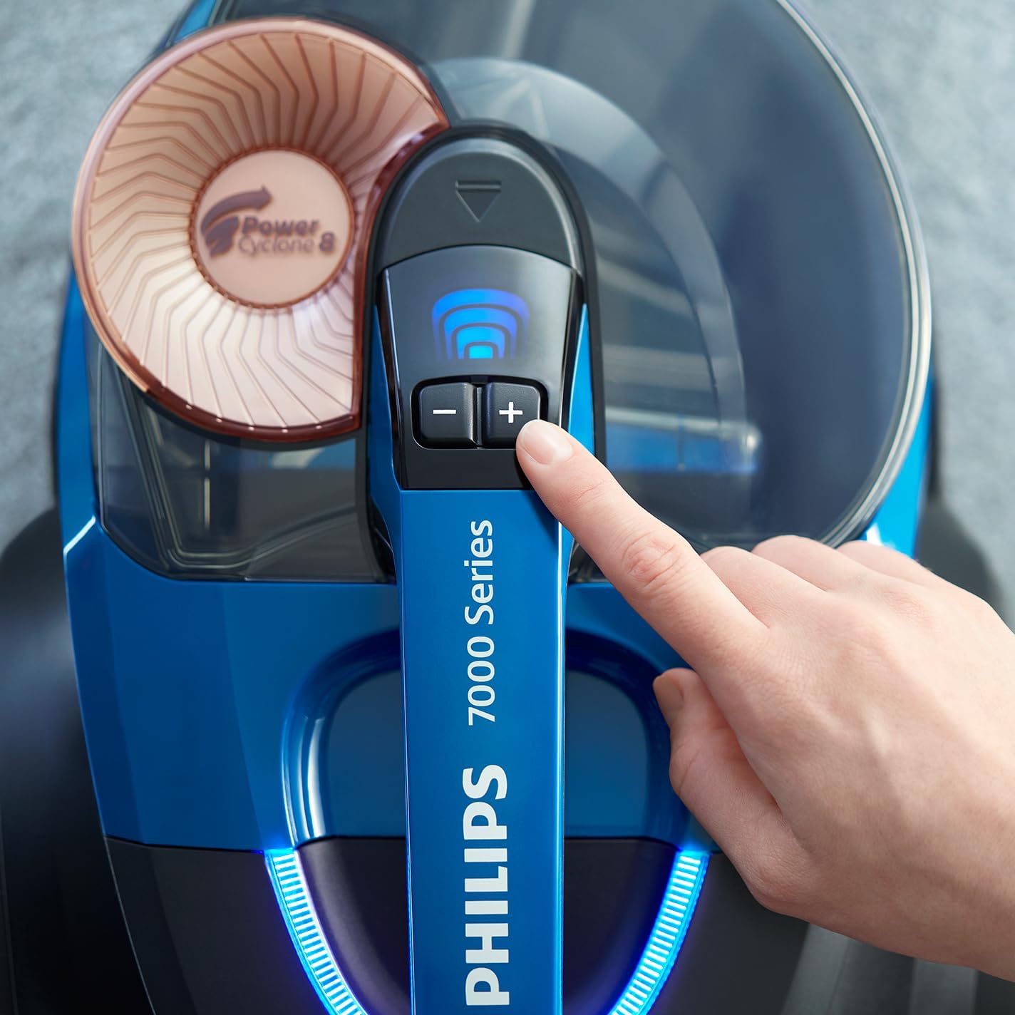 Philips PowerPro Compact Beutelloser Staubsauger, Blau/Schwarz – Bild 4