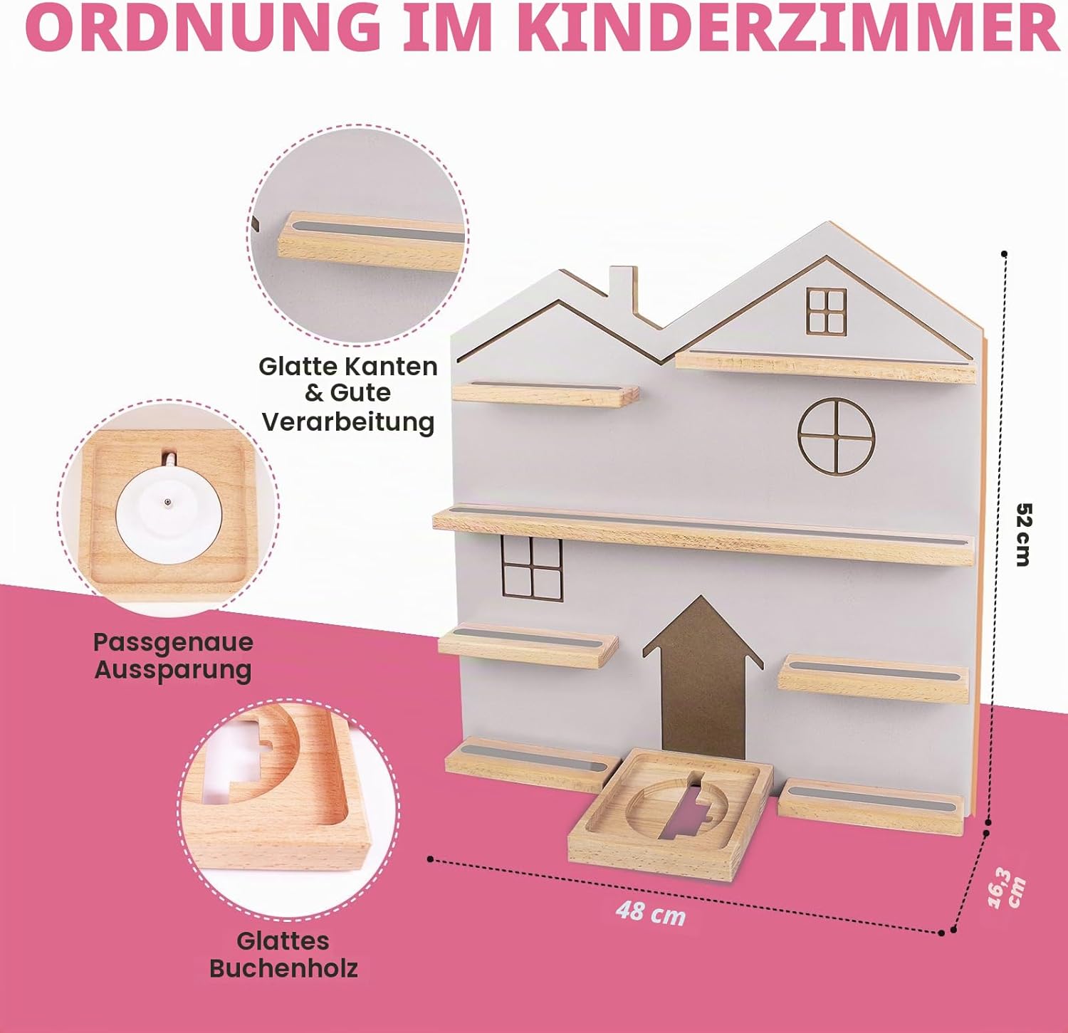 Givilio Tonie großes Regal für Toniebox – Toniebox-Aufbewahrung für alle Ihre Tonie-Accessoires, Toniebox-Figuren und Toniebox-Figuren, Display-Kollektion, Tonie-Regal (Natur) – Bild 3