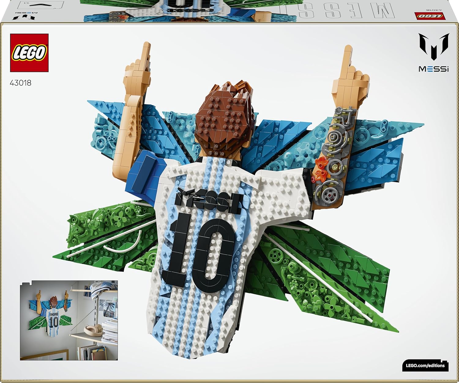 LEGO Editions Lionel Messi – Torjubel – 3D-DIY-Wandbild-Set – DIY-Dekoration für Kinder – Fußball-Geschenk für Jugendliche ab 14 Jahren, Mädchen, Jungen und erwachsene Sportfans – 43018 – Bild 10