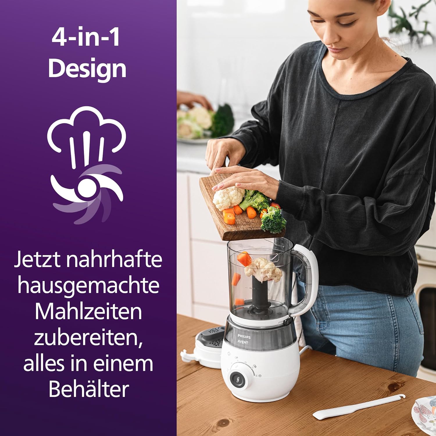 Philips Avent 4-in-1 Babynahrungszubereiter SCF883/01 Weiß – Bild 2